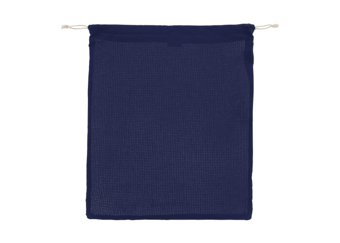 Grand pochon filet personnalisé 40x45cm coton 140g Bleu foncé